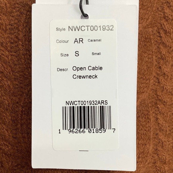 NEW! NAADAM Sz Small Open Cable Crewneck Cashmere Sweater Caramel $379 msrp J5-6 - Picture 11 of 12